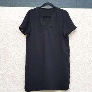 Madewell black Ballad lasercut tunic dress SEE MEASUREMENTS